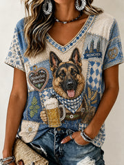 Women's Oktoberfest Munich Dachshund Print T-shirt