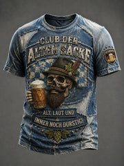 Men's Funny Oktoberfest Print Beer Lover Casual T-shirt