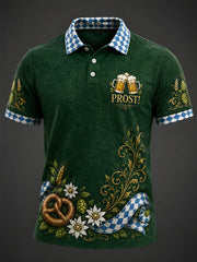 Herren-Oktoberfest Prost! Bedrucktes Freizeit-Poloshirt