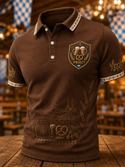 Herren-Oktoberfest Prost! Bedrucktes Freizeit-Poloshirt
