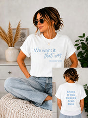 Damen-Retro-T-Shirt aus den 90ern mit grafischem Print und Musikinspiration, lässig geschnitten