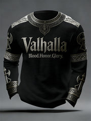 Herren Walhalla-Waffel oberteil im Viking-Stil