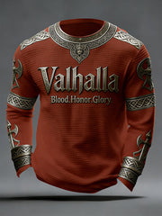 Herren Walhalla-Waffel oberteil im Viking-Stil