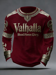 Herren Walhalla-Waffel oberteil im Viking-Stil