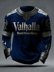 Herren Walhalla-Waffel oberteil im Viking-Stil