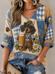 Women's Oktoberfest Munich Dachshund Print T-shirt