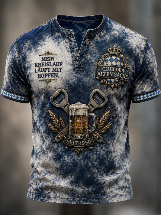 Men's Oktoberfest Munich Fun Beer Lover Slogan Print T-Shirt