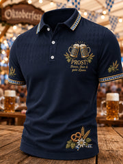 Herren-Oktoberfest Prost! Bedrucktes Freizeit-Poloshirt