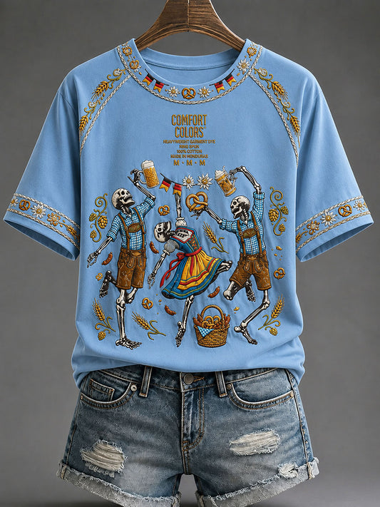 Frauen Oktoberfest Print Casual T-Shirt