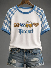 Damen Rundhals-T-Shirt mit kurzen Ärmeln