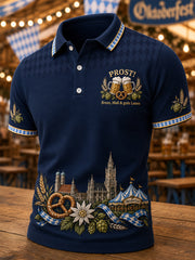 Herren-Oktoberfest Prost! Bedrucktes Freizeit-Poloshirt