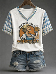 Frauen-Oktoberfest-Print-Lässiges T-Shirt