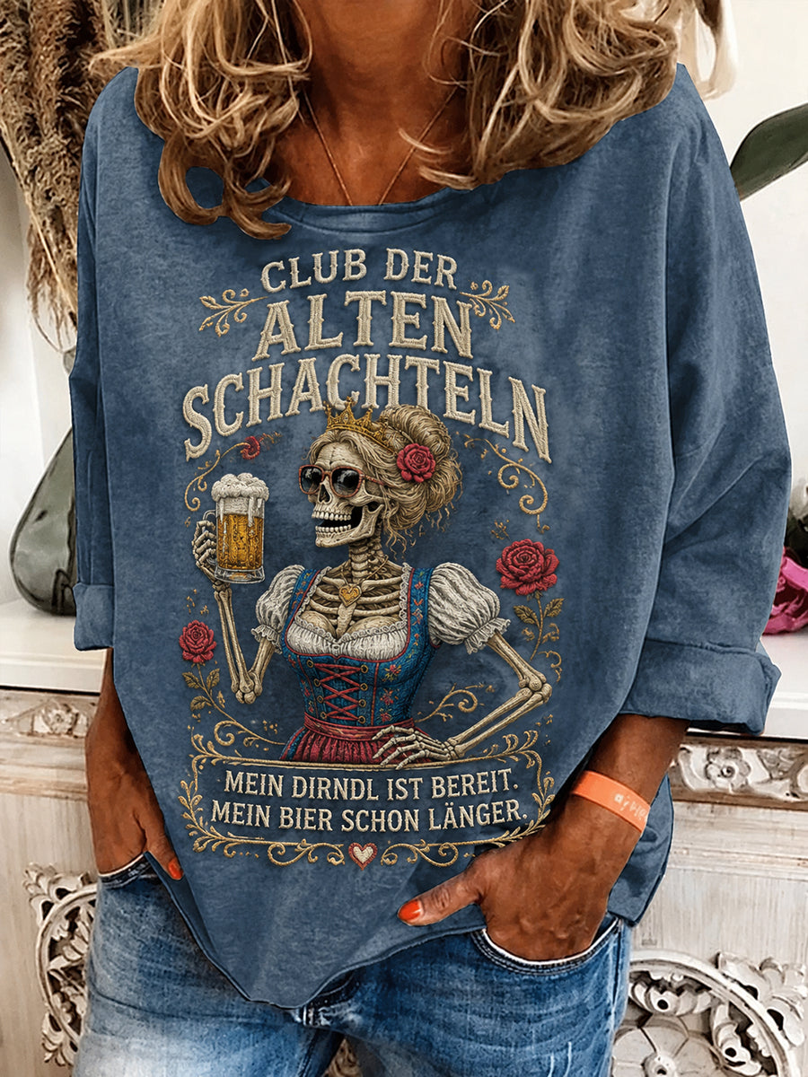 Frauen-Sweatshirt mit witzigem Oktoberfest-Print