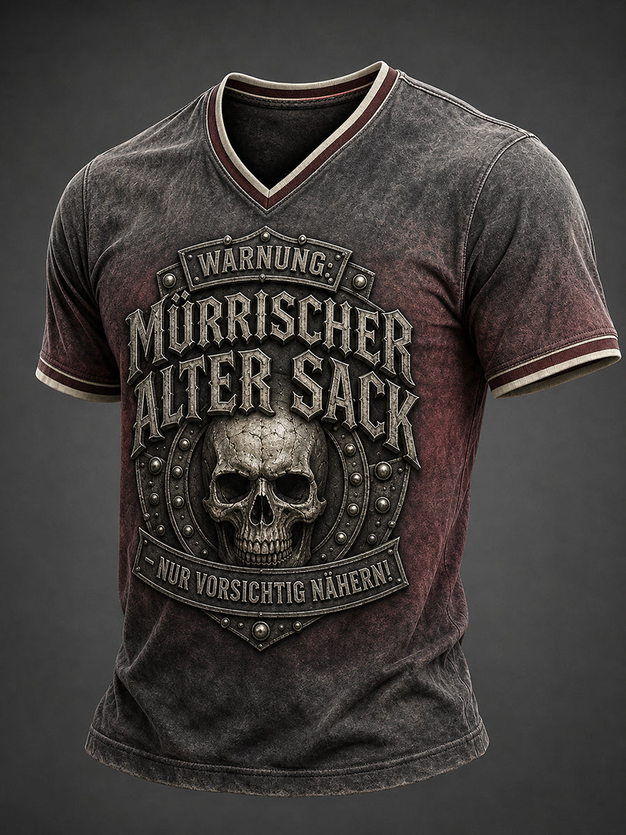 Männerwarnung: mürrischer alter Sack – nur vorsichtig nähergehen! T-Shirt mit V-Ausschnitt