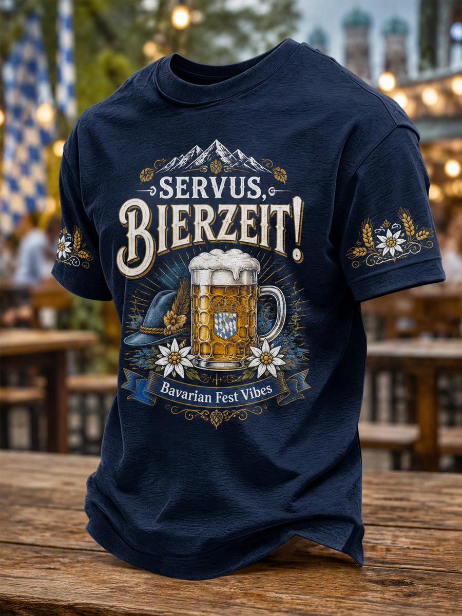 Herren-Oktoberfest Prost! Bedrucktes Freizeit-T-Shirt