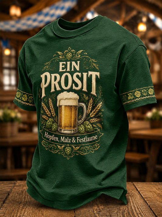 Herren-Oktoberfest Prost! Bedrucktes Freizeit-T-Shirt