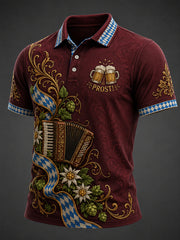 Herren-Oktoberfest Prost! Bedrucktes Freizeit-Poloshirt