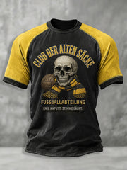 Herren-Lustiges Fußballfan-Print-T-Shirt mit kurzen Ärmeln
