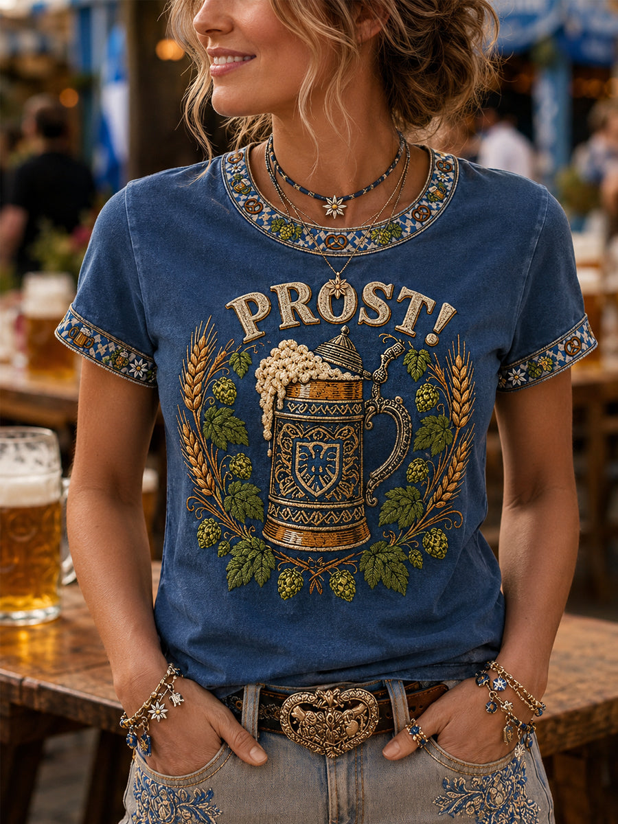 Oktoberfest der Frauen: Prost! Casual T-Shirt drucken