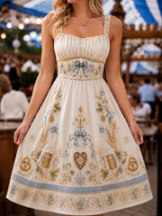 Damen Oktoberfest Print Halter Kleid