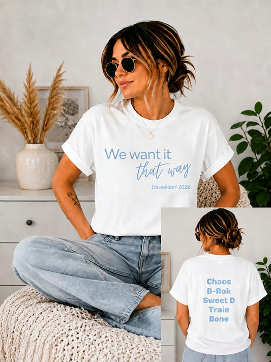 Damen-Retro-T-Shirt aus den 90ern mit grafischem Print und Musikinspiration, lässig geschnitten