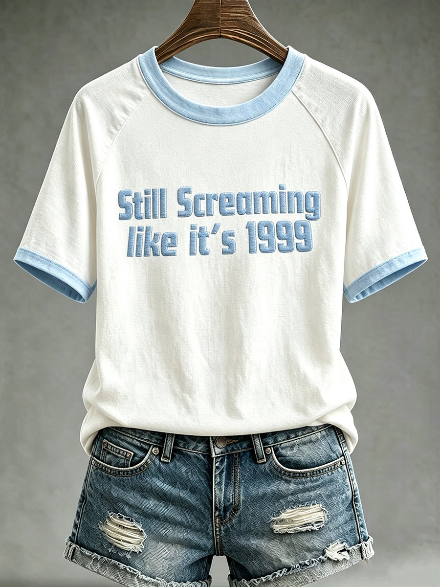 Damen-T-Shirt im Retro-Stil der 90er-Jahre, inspiriert von Musik