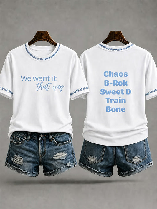 Damen-Retro-T-Shirt aus den 90ern mit grafischem Print und Musikinspiration, lässig geschnitten