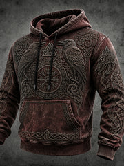 Vintage Vintage Viking inspirierter keltischer Druck Vintage-Kapuzen pullover für Herren