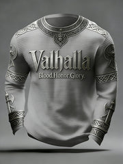 Herren Walhalla-Waffel oberteil im Viking-Stil