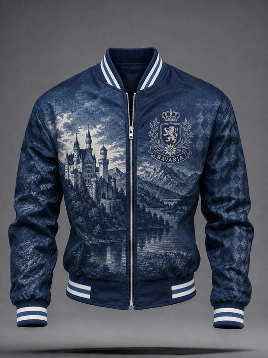 Herrenjacke im deutschen bayerischen Stil mit Druck und Reißverschluss