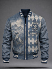 Herrenjacke im deutschen bayerischen Stil mit Druck und Reißverschluss
