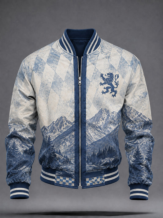Herrenjacke im deutschen bayerischen Stil mit Druck und Reißverschluss