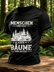 Herren-T-Shirt mit Outdoor- und Naturmotiv – Waldgrafik